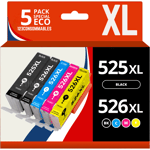 Pack 5 cartouches compatibles CANON PGI-525/CLI-526 - 123CONSOMMABLES