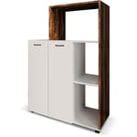 Armoire Multifonction Catter House Delfos 123 de 90x41x123cm 3 Compartiments, 2 Portes, 1 Étagère Intérieure à Hauteur Réglable