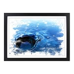 Big Box Art Water Drops V3 Framed Wall Art Picture Print Ready to Hang, Black A2 (62 x 45 cm)