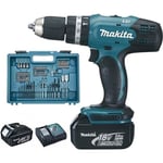 Perceuse à percussion MAKITA DHP453RFX4 - 2 batteries, 74 accessoires et coffret de transport