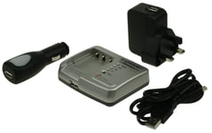 2-Power Udc0003a-Uk, Svart, Sølv, Auto/Indoor Battery Charger, 230 V, 5 V, 5 V, 71 Mm