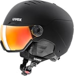 uvex Wanted Visor - Casque de Ski pour Hommes et Femmes - avec Visière - Réglage de la Taille Individuel - Black Matt - 58-62 cm