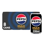 Pepsi Max No Caffeine & No Sugar Soft Drinks, 8 x 330ml