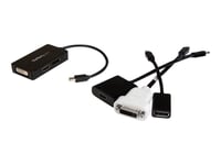 Startech.Com Travel A/V Adapter - 3-In-1 Mini Displayport To Displayport Dvi Or Hdmi Converter (Mdp2dpdvhd) - Video Adapter - Mini Displayport Hann Til Dvi-D, Hdmi, Displayport Hunn - 15 Cm - Svart