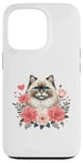 Coque pour iPhone 13 Pro Roses Flowers Himalayan Cat