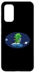 Coque pour Galaxy S20 Alien mignon buvant du café sur le vaisseau spatial drôle extraterrestre OVNI