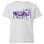 Jurassic Park I Survived Jurassic Park Kids' T-Shirt - Grey - 7-8 Years - Grey