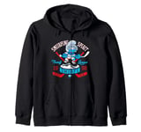 The Smurfs Blue Ice Faceoff Hockey League Zip Hoodie