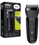 Braun Series 3 300s Mens Electric Shaver Rechargeable Waterproof Razor Jet Black