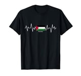 Palestine Heartbeat Palestine Flag Palestine Pride T-Shirt