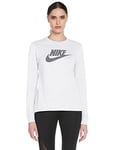 Nike W NSW Tee ESSNTL LS Icon FTRA T-Shirt à Manches Longues Femme, Birch Heather/Gunsmoke, FR : S (Taille Fabricant : S)