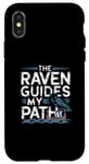 Coque pour iPhone X/XS Illustration viking nordique The Raven Guides My Path