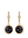 Astley Clarke Luna Black Onyx Drop Earrings, Gold