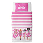 Barbie Official Single Childs Duvet Cover Set |Sweet Design Reversible 2 Sided Bedding Including Matching Pillow Case | Character World Brands Single Bed Set | Polycotton