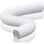 Ahlsen - Tuyau d'Evacuation de 150mm en pvc Aluminium Gaine de Ventilation pour Extracteur d'Air, Climatisation, Sèche-linge, hotte (6m de longueur)