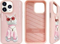 Nimmy Iphone 15 Pro Max 6.7" Case Pink/Pink Glasses Cool Cat