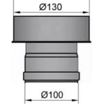 Røykrør 100 mm til 130 mm