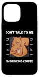 Coque pour iPhone 13 Pro Max Squirrel Don't Talk To Me I'm Drinking Coffee Style japonais