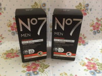 No7 Men Energising Face, Beard & Stubble Moisturiser SPF15 Daily  50ml New X 2.