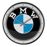 Nostalgic-Art Horloge rétro, Ø 31 cm, Official License Product (OLP), BMW – Logo – Idée de Cadeau pour Fans de BMW, décoration Murale Cuisine, Design Vintage