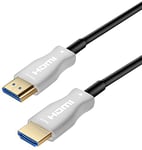 PremiumCord 4K Optical Active High Speed Câble HDMI 2.0 M/M 18Gbps, Compatible avec Vidéo 4K@60Hz, Deep Color, 3D, Arc, HDR, EDID, Connecteurs plaqués Or, Noir, Argent, 7 m