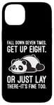 Coque pour iPhone 14 Plus Fall Down Seven Times, Get Up Eight - Humour amusant Lazy Panda