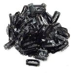 40pcs U Shape Iron Snap Clips For Feather Hair Extensions Wigs Weft Black