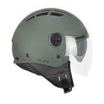 CGM Air Casque Jet Adulte Unisexe, Vert Mat, XXL (63-64cm)