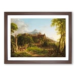 The Departure By Thomas Cole Classic Painting Framed Wall Art Print, Ready to Hang Picture for Living Room Bedroom Home Office Décor, Walnut A3 (46 x 34 cm)