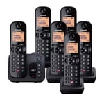 Panasonic KX-TGC266EB Cordless Phone, Six Handsets with Answering Machine