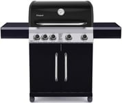 Masport Lifestyle Plus 4 BBQ 4-Burner Barbeque with Side-Burner (Black)