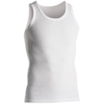 Dovre Rib Singlet Hvit bomull Small Herre