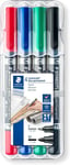 STAEDTLER 348 WP4 Lumocolor Permanent Duo Double-Ended Marker Pen, Fine & Medium