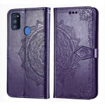 Mandala läder Samsung Galaxy M30s fodral - Lila