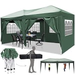 Tonnelle Pliable 3 x 3/3 x 6 cm - Imperméable - Protection UV - Tonnelle Pliable avec 4 Panneaux latéraux - Tente de fête - Protection Solaire - pour Plage, Jardin, Mariage, Camping