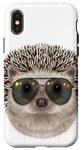 Coque pour iPhone X/XS Hérisson portant une lunette de soleil aviateur Swag