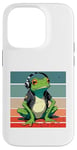 Coque pour iPhone 14 Pro Frog Headphones Music Chill Cool Veste décontractée