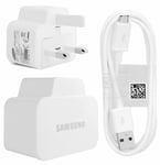 Genuine Samsung Eta-u90uwe Mains Charger + Usb Cable For Galaxy Phones / Note