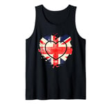 Union Jack British Vintage Flag Ink Splat Heart Britain Tank Top