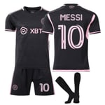 Barn Fotbollströja Träningskläder Inter Miami FC Bortapaket Messi 10 Tryck Andas T-shirt Children 24#