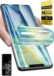 [2 Pièces Pour Samsung Galaxy S - Films De Protection D'écran Hydrogel 3d Avec Support Téléphone Pour Selfie | Anti-Choc | Compatible Coques | Film Protecteur Tpu Souple (S20 Ultra)