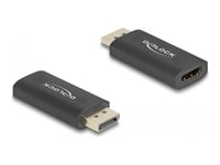 Delock - Video Adapter - Displayport Hann Til Hdmi Hunn - Svart - Aktiv, Hdr10-Støtte