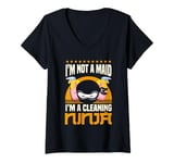 Womens Housekeeping Cleaning Lady I'm A Cleaning Ninja Housekeeper V-Neck T-Shirt