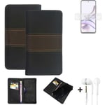 Phone Case + earphones for Motorola Moto G13 Wallet Cover Bookstyle protective