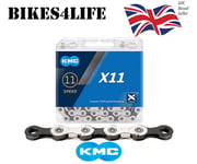 KMC X11 Silver/Black 11 Speed Chain 114 Link Bicycle Campagnolo Shimano  Loose