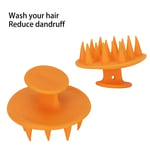 Shampoo Brush Ergonomic 2pcs Scalp Scrubber Itch Relief Orange For Home Travel