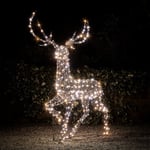 Lights4fun 2m Studley Rattan Christmas Stag Dual Colour LED Outdoor Reindeer