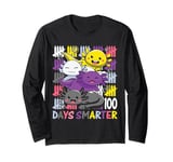 100 Days Smarter Three Cute Kawaii Axolotls Student Teacher Long Sleeve T-Shirt