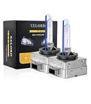 XELORD D1S 8000K Xenon Ampoules Voiture 35W 12V HID Lampe De Rechange,Lumière Blanche Bleu Pâle(2 Lampes)