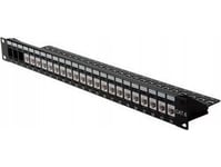 Roline Cat.6 19"-Keystone Patch Panel, Black, Sort, Krone Lsaplus